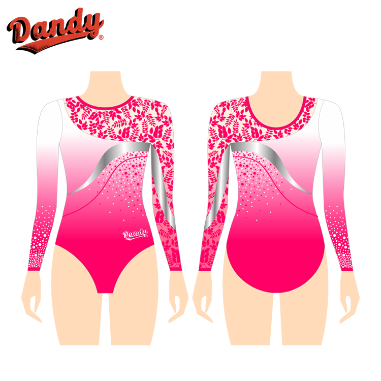 Hot Sale Long Sleeve Gymnastics Leotards with Rhinestones