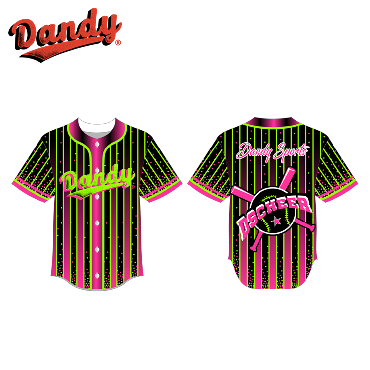 Dandy Factory Cheerleading Baseball Jersey with Sparkle Rhinestones