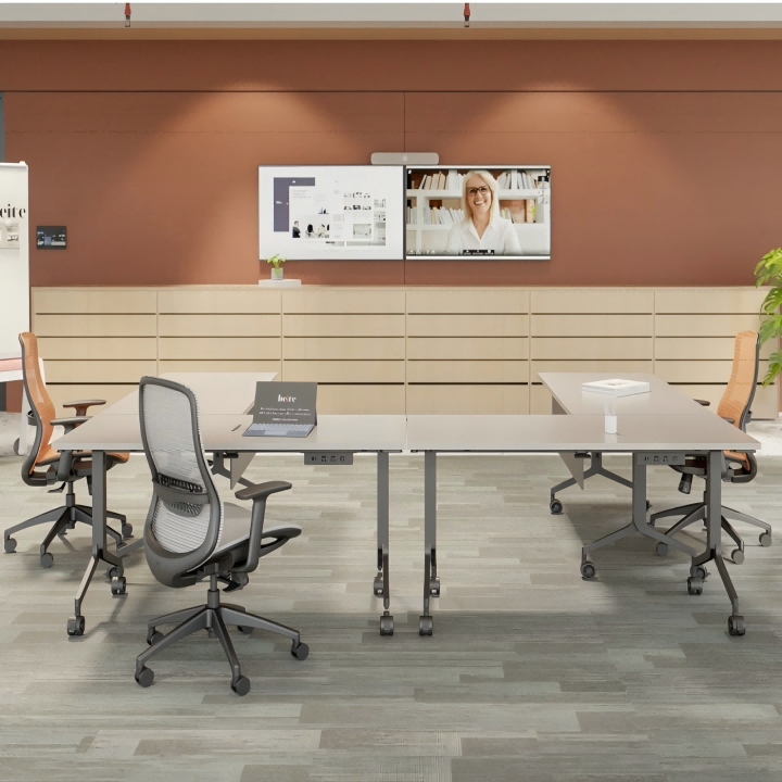 Modern Design Training Table with Flip Top Aluminum Alloy Frame Flip Top Table-6（场景图）.png