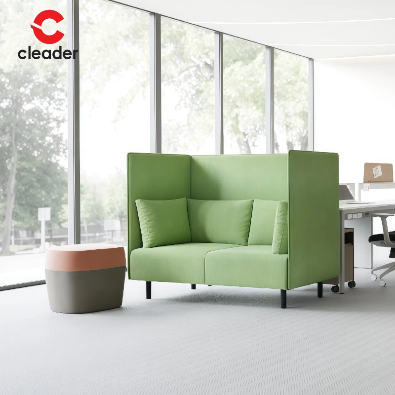 Moderne 2-siddet kontorbooth sæde højrygget sofa stof kontorfurniture