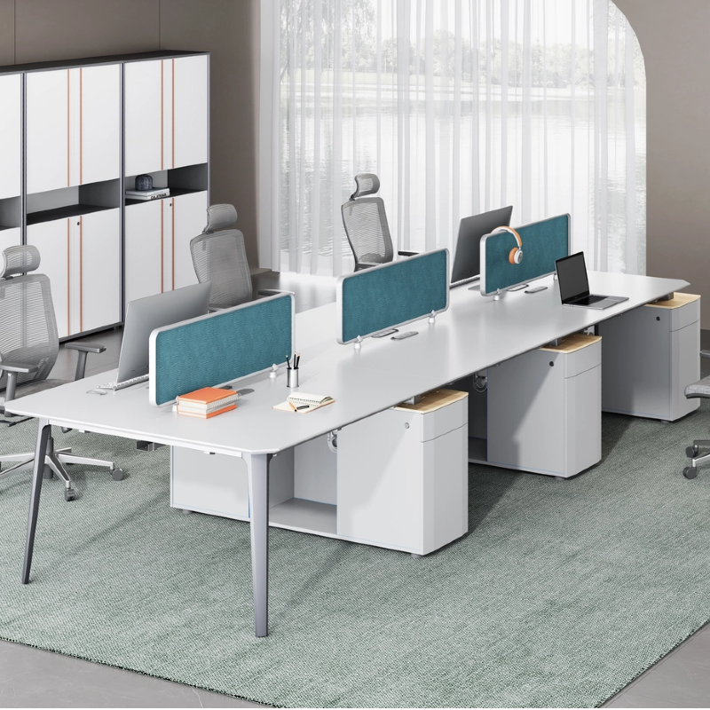 Bureau de poste de travail modulaire de conception moderne, taille standard, pour 2 à 6 personnes