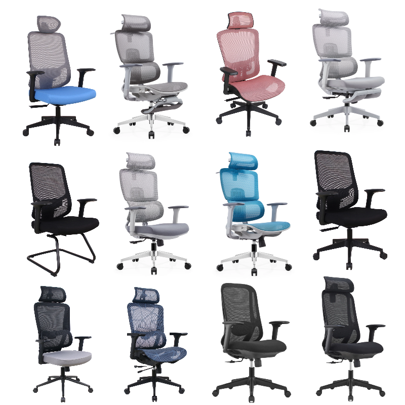 Moderne hjemme- og kontorergonomisk roterbar stol med behagelig mesh-design