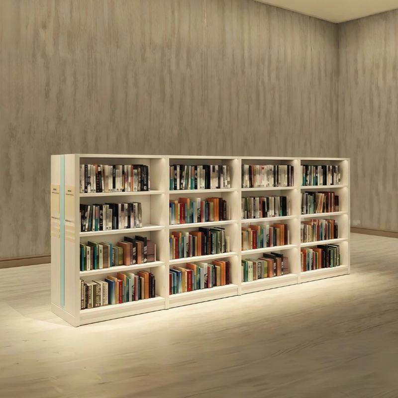 Kwalitatief schoolmeubilair Bibliotheekuitrusting Stalen/houten boekenkast