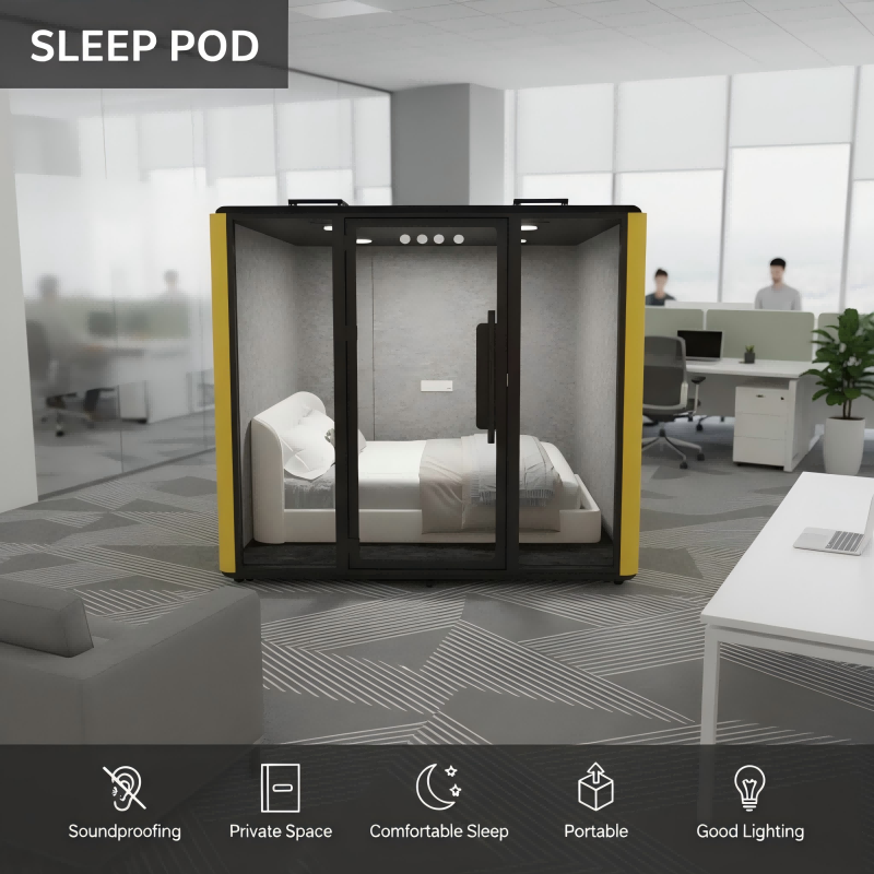 Kabin Tidur Pra-fabrikasi Pod Tidur Pintar Kedap Bunyi dan Mudah Alih