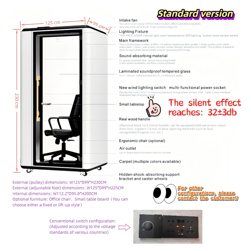Cabinam Discentium Modularum Professionalem Cabinam Conferentiarum Vidiconicarum Imusam