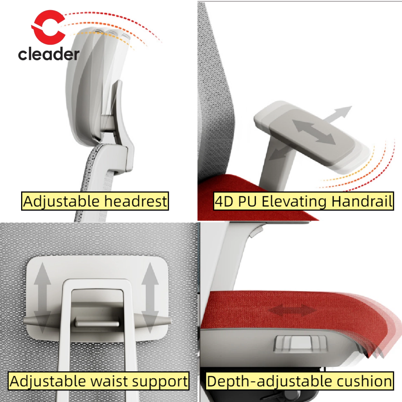 Ergonomisk design med lændestøtte, ergonomisk pivotermesh kontorstol, møbler