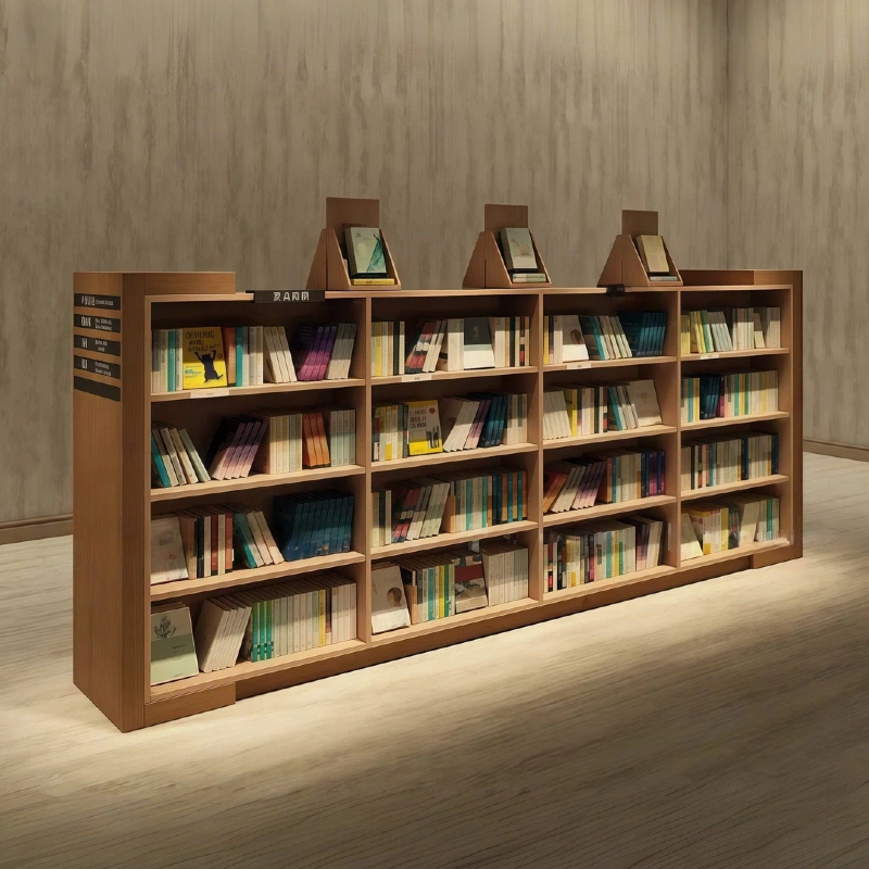Kwalitatief schoolmeubilair Bibliotheekuitrusting Stalen/houten boekenkast