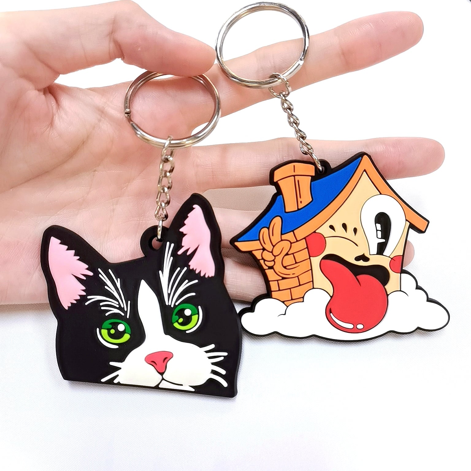 Silicone Embossed Logo Elastic Rubber PVC Keychain