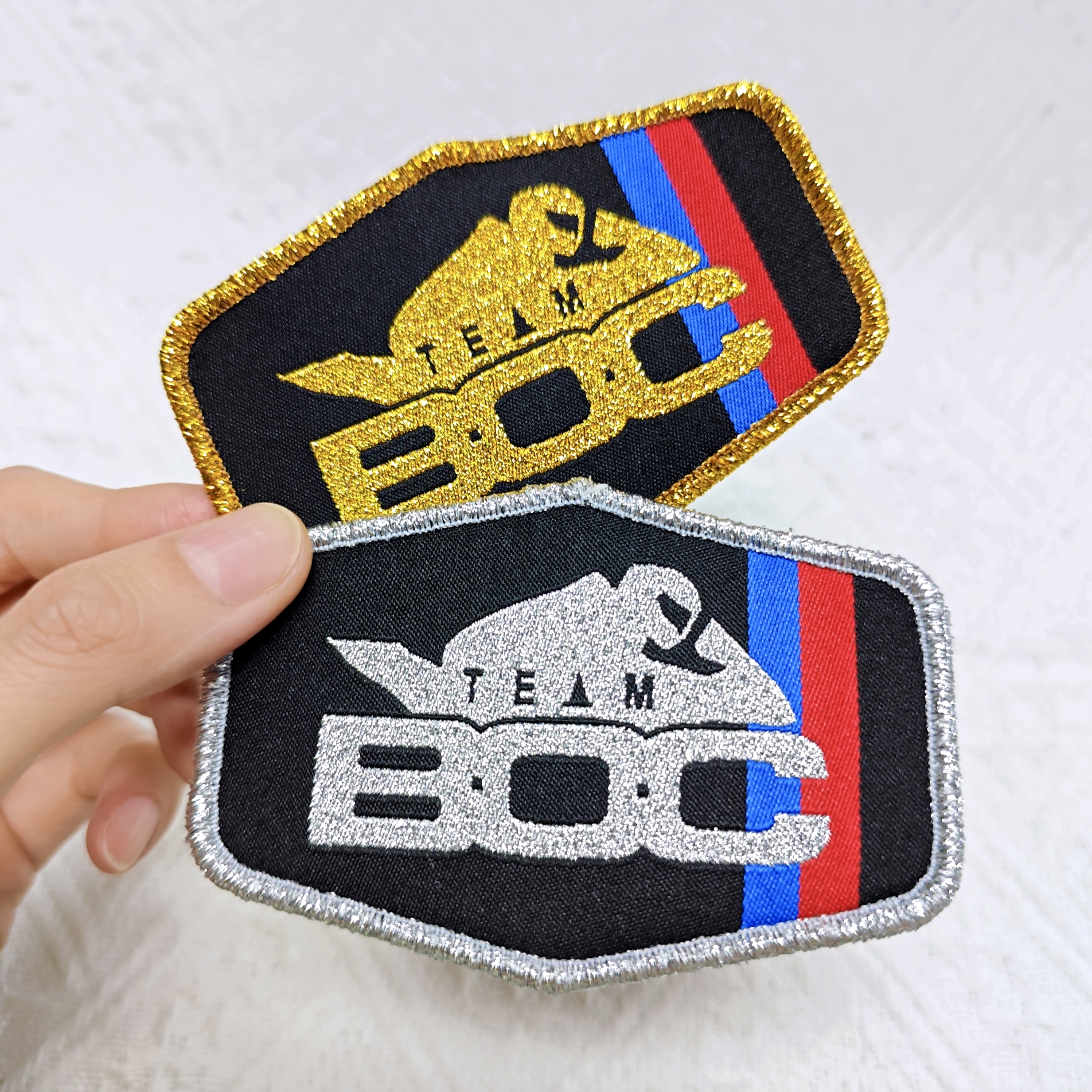 Custom Round Shape with Number Design Woven Patches