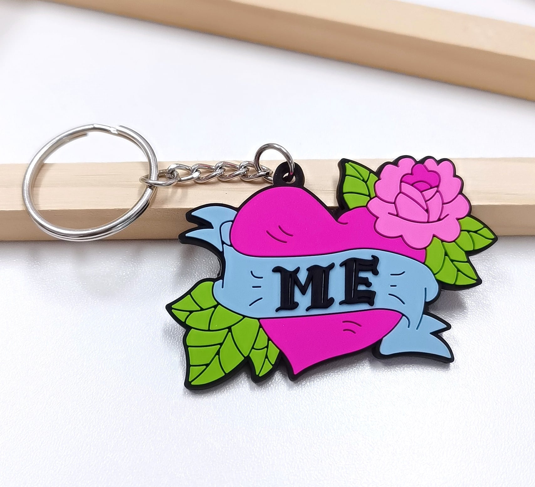 Silicone Embossed Logo Elastic Rubber PVC Keychain