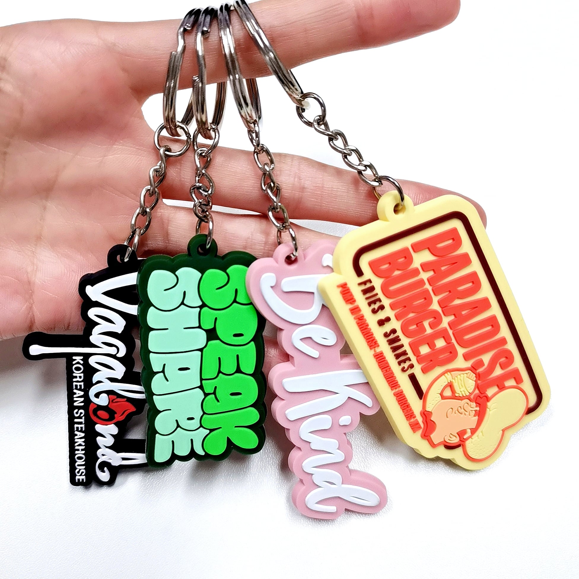 Animal Design PVC Embossed Logo Keychain for Decoration