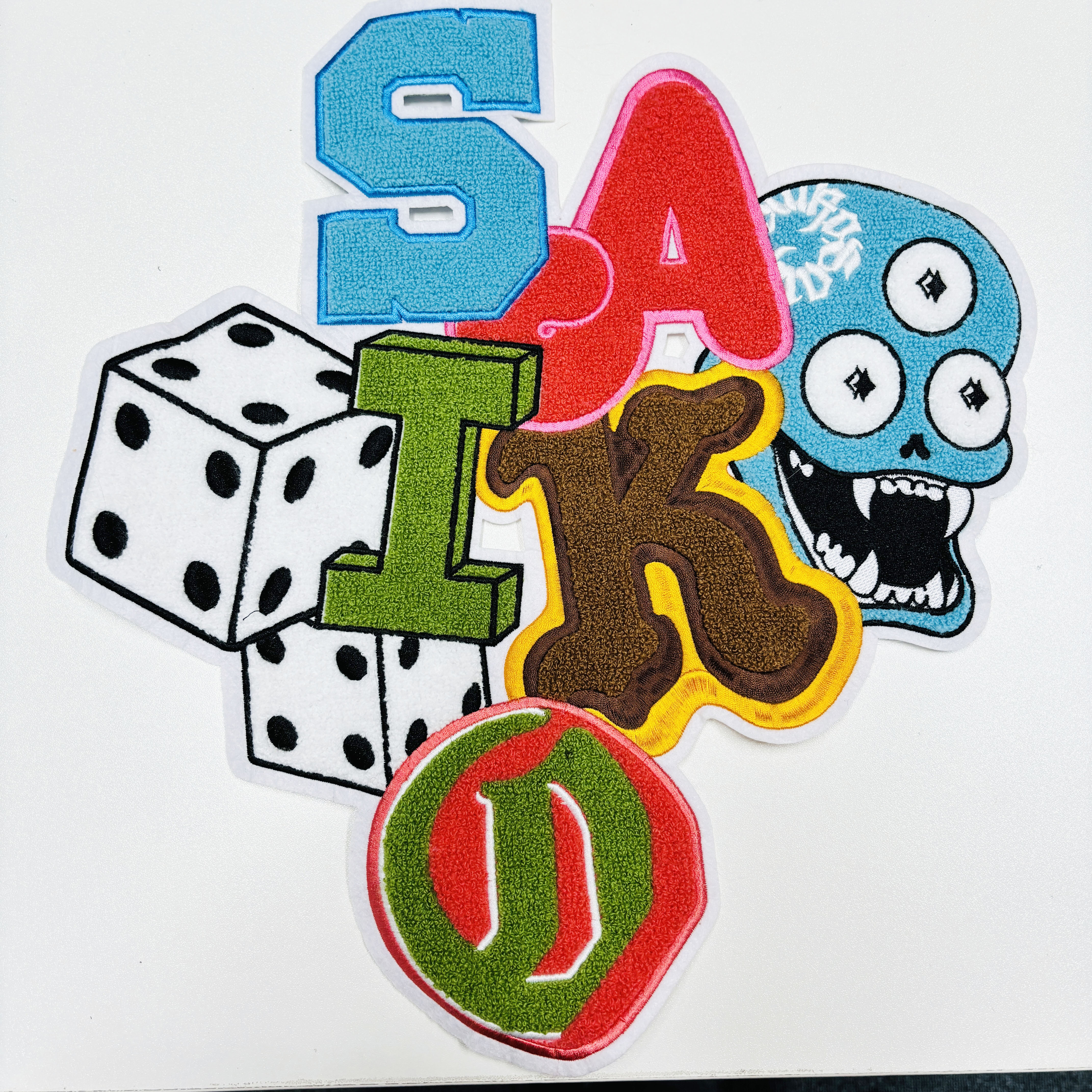 3D Design Chenille Embroidery Iron on Sew Logo Patch