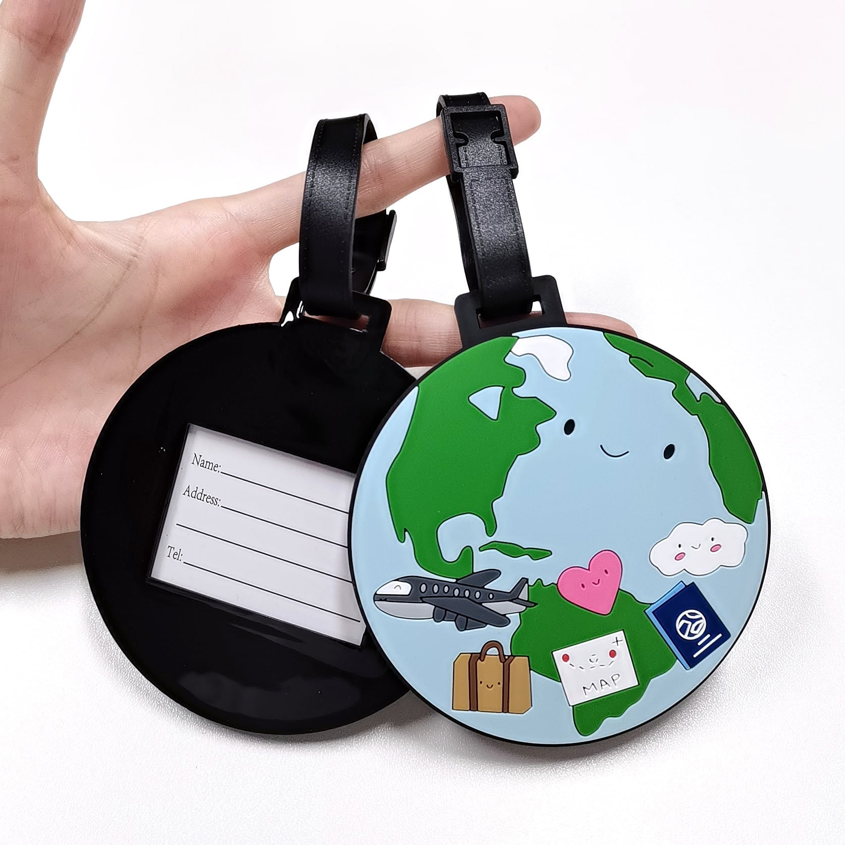 Factory Custom Soft PVC Rubber Travel Tag Low MOQ 3D Bag Tag for Suitcase Decoration Business Promotional Gifts