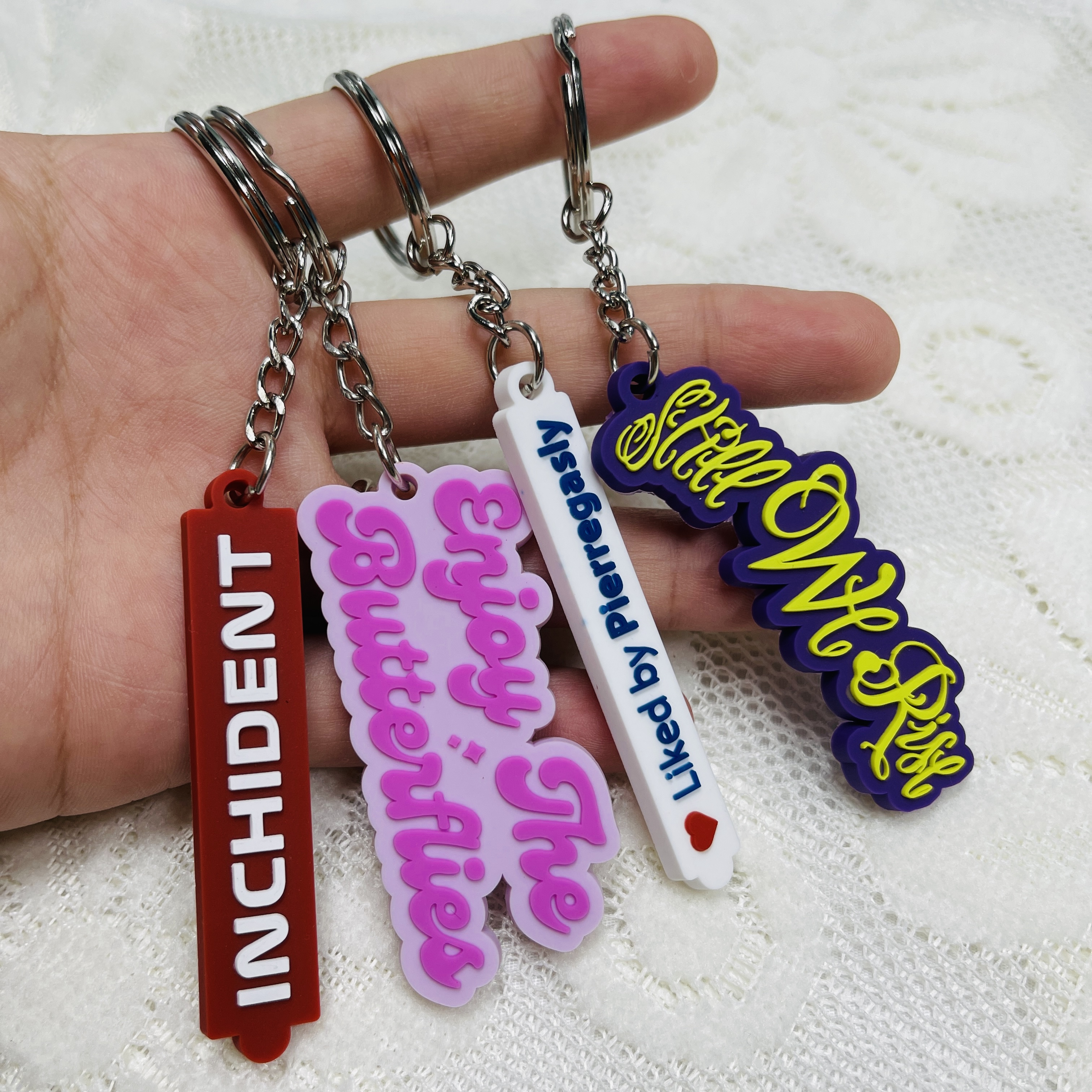 Animal Design PVC Embossed Logo Keychain for Decoration
