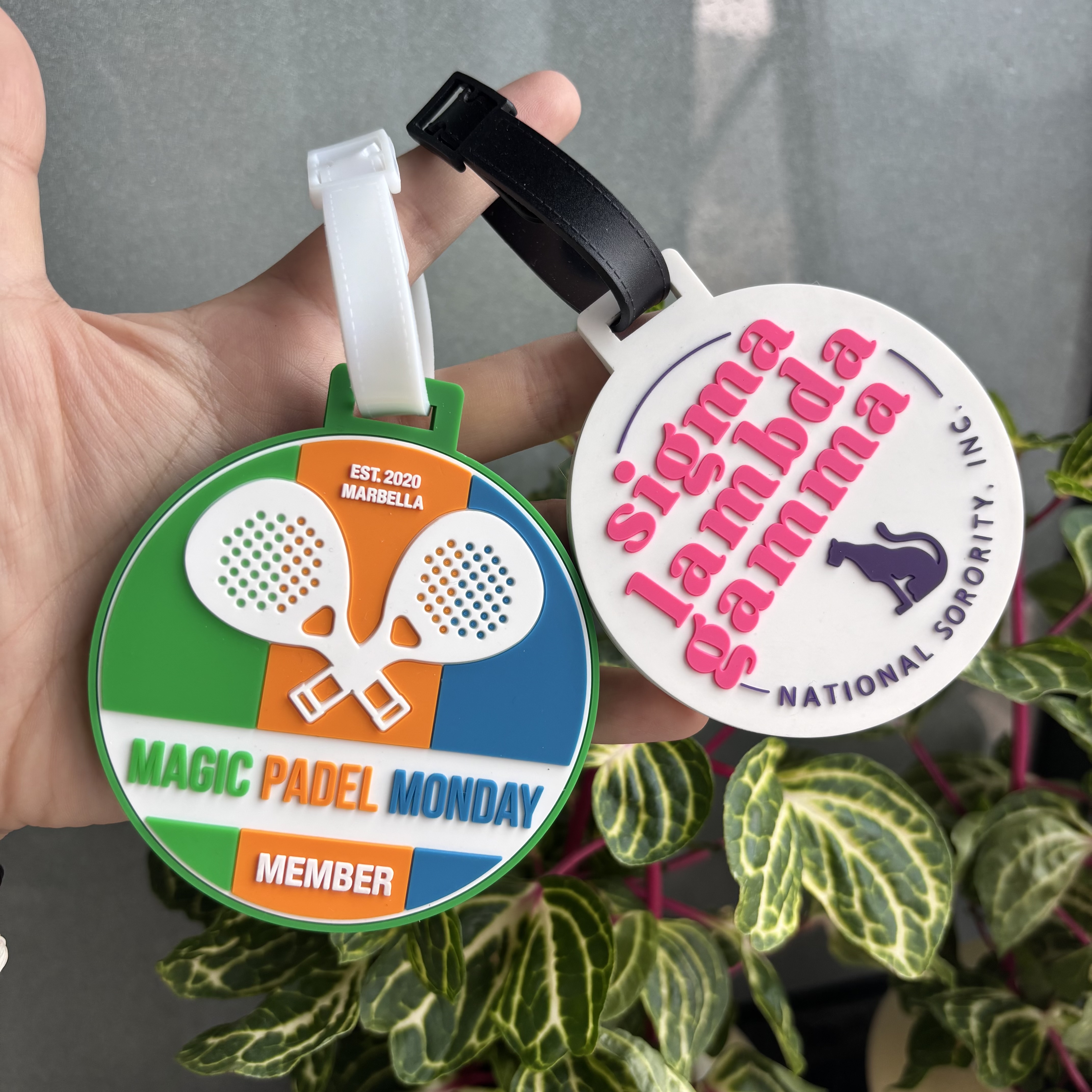 Personalized Custom Logo Name Bag Travel Accessories Sublimation Print Plastic Loop Strap Silicone PVC Luggage Tag
