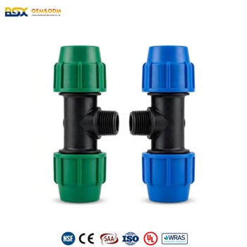 PP Compression Male Threaded Tee