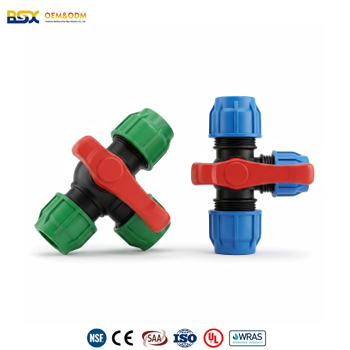 PP Compression 3-Way Ball Valve 