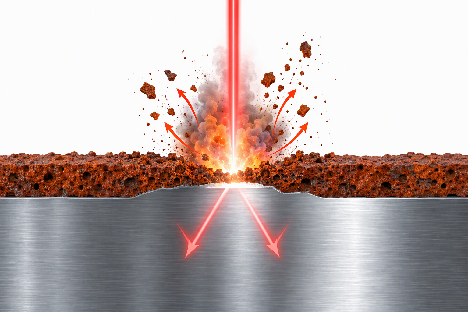 How 1064 nm laser light is selectively absorbed by surface contaminants