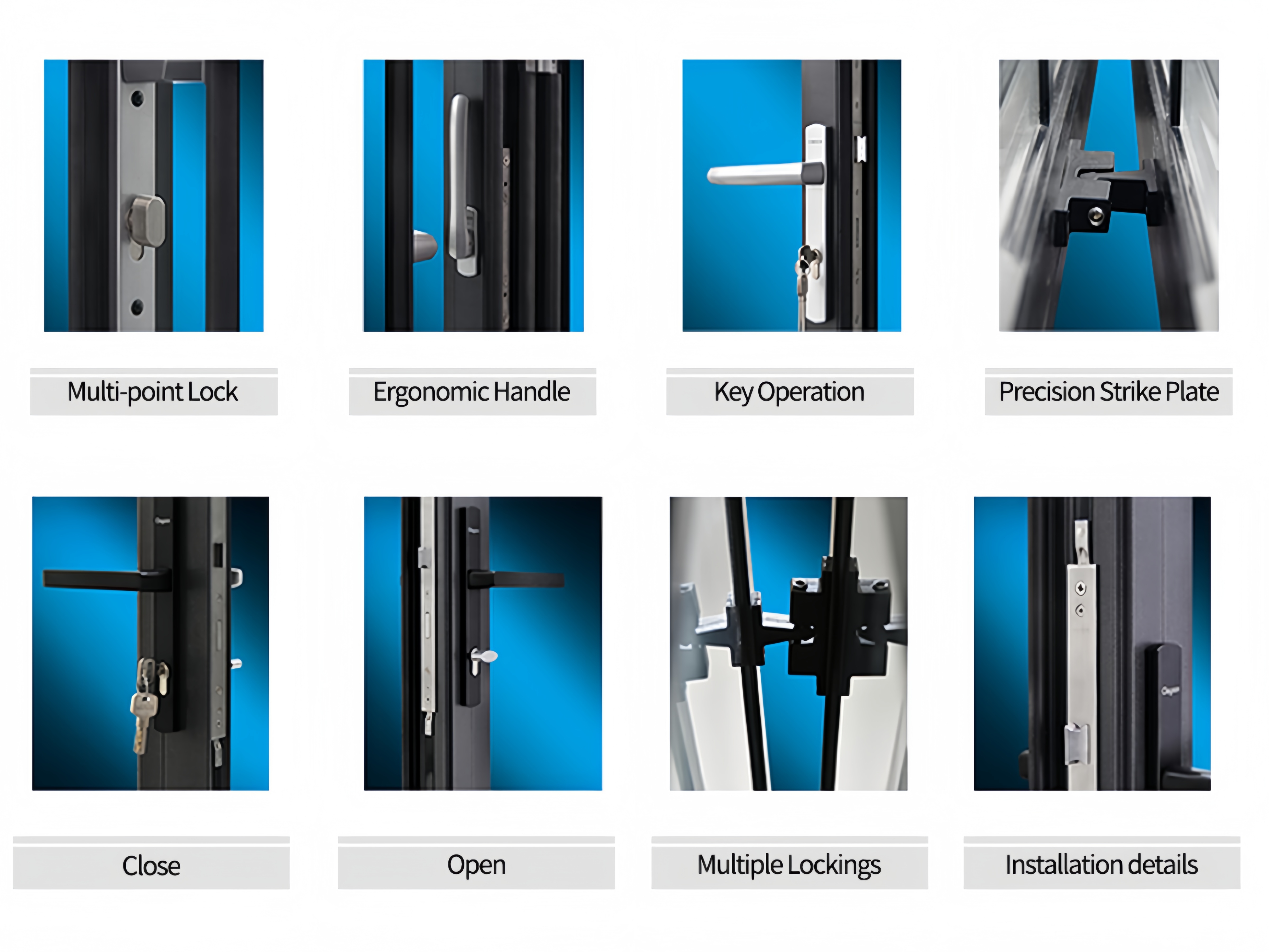 aluminum casement door swing entry doors for houses interior exterior glass modern soundproof-5