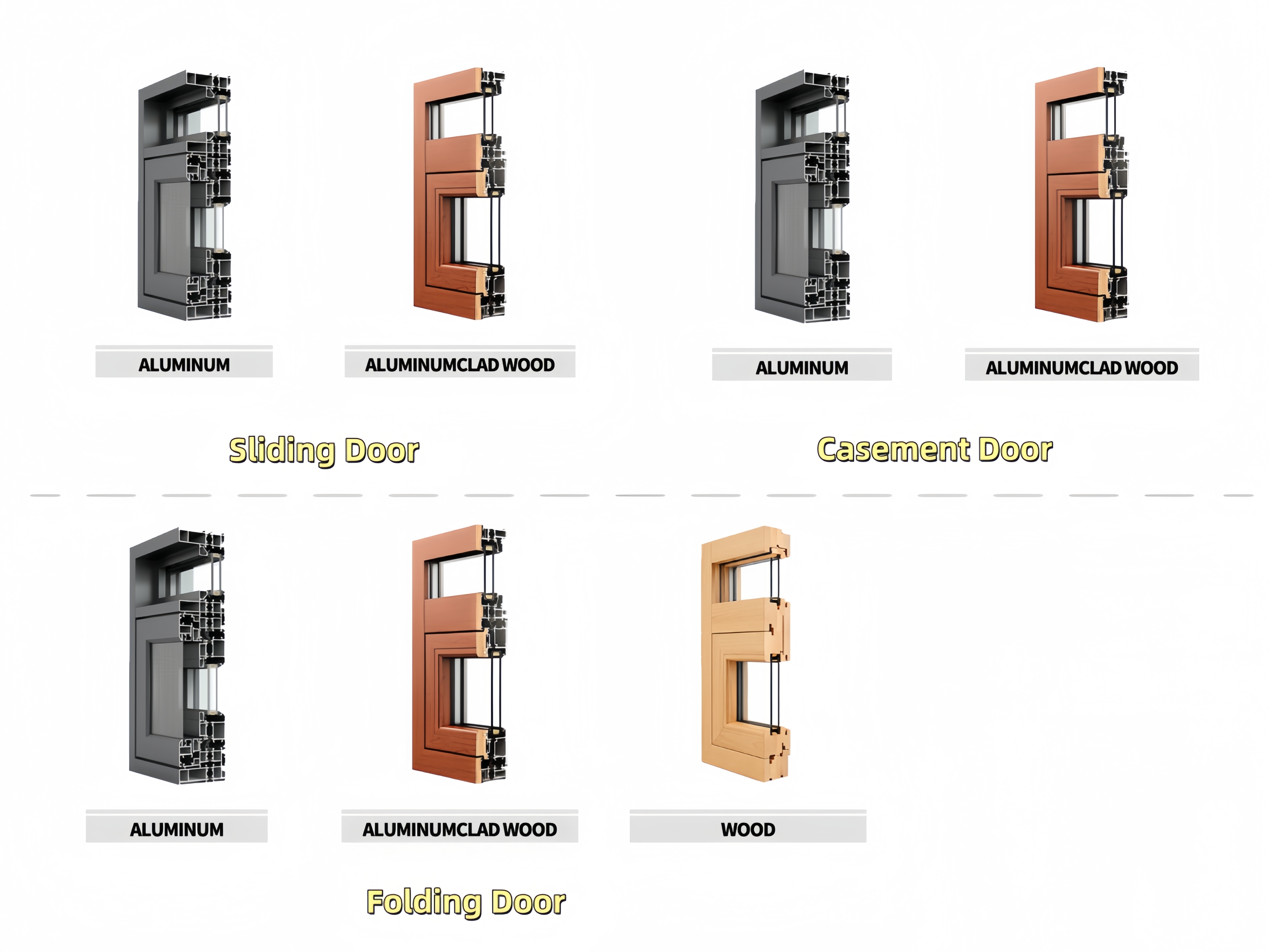 aluminum casement door swing entry doors for houses interior exterior glass modern soundproof-3