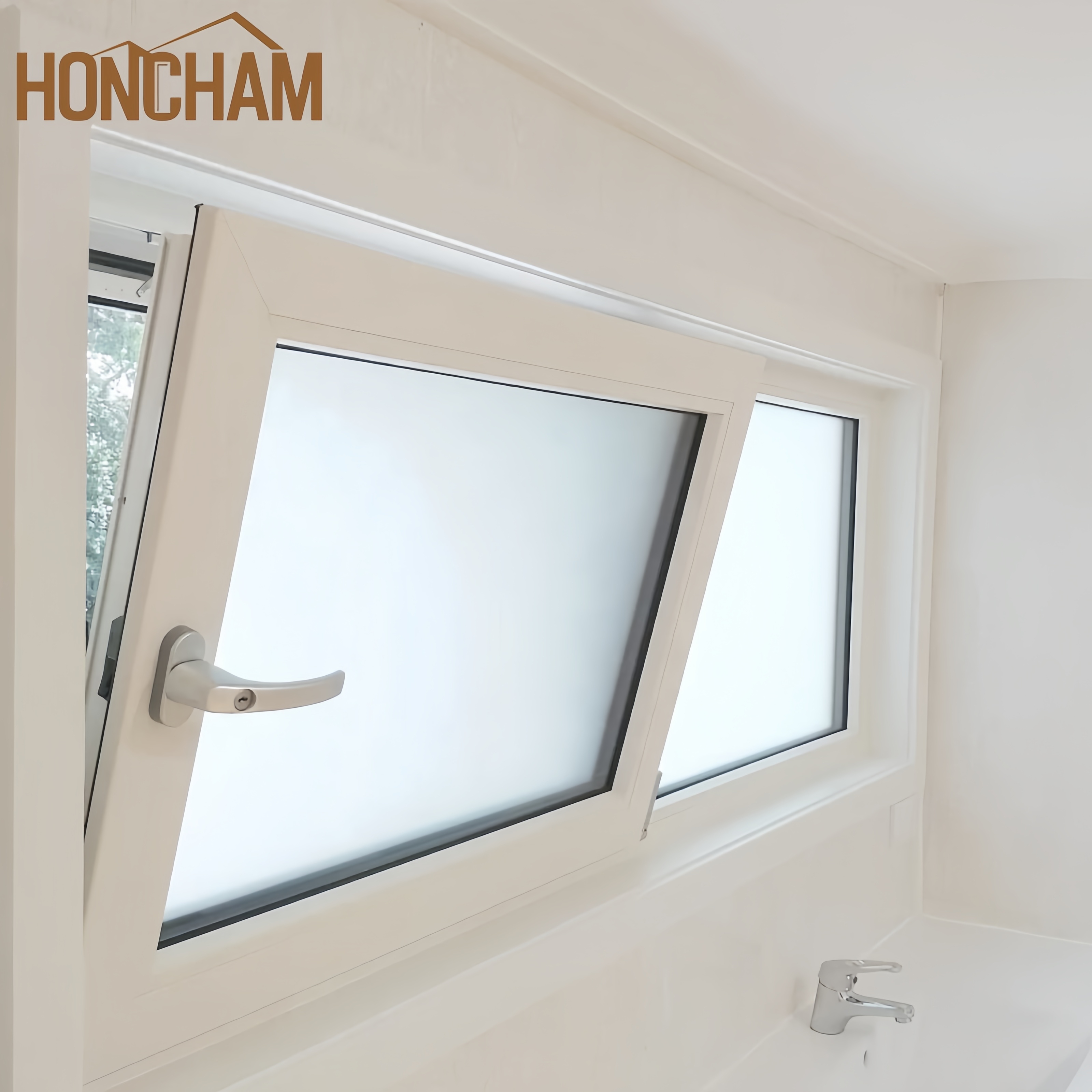 Frosted UPVC Bathroom Window | Obscure Glass Awning & Casement