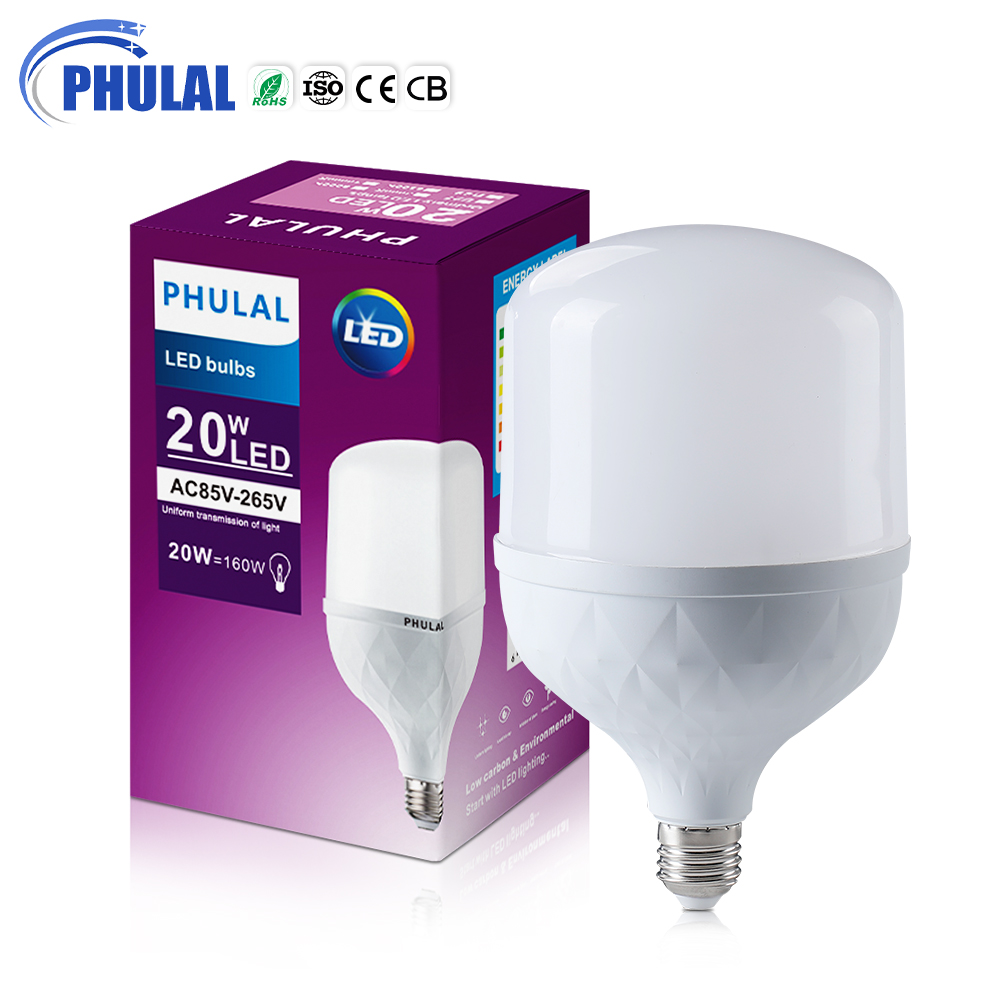 Wholesale E27 B22 Base led bulb 30w 40w 50w plastic in aluminum t shape led light bulb