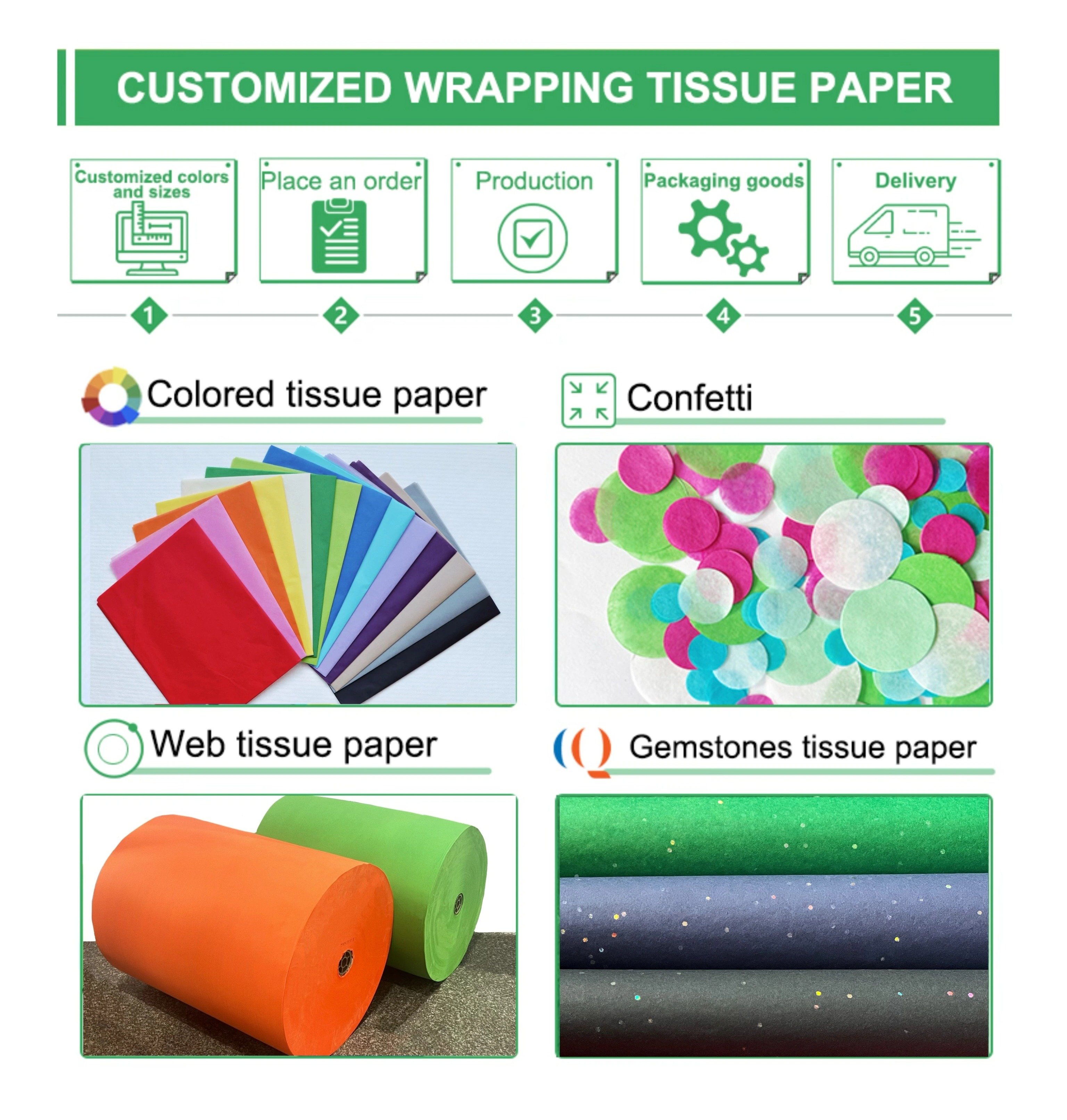 17gsm Light Brown Kraft 500*700mm Silver Gemstones Tissue Paper Whosale Floral Wrapping Packaging Cheap Tissue Paper details