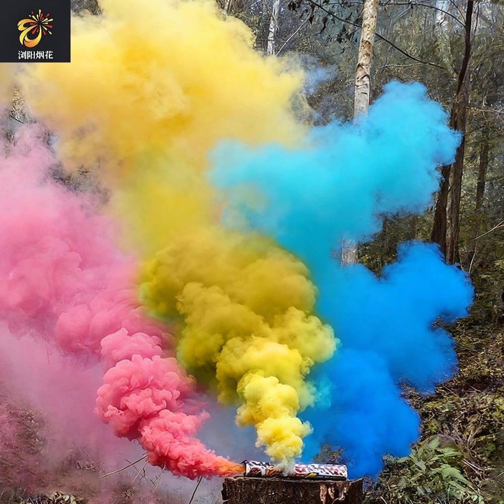 Tri color smoke signal flare