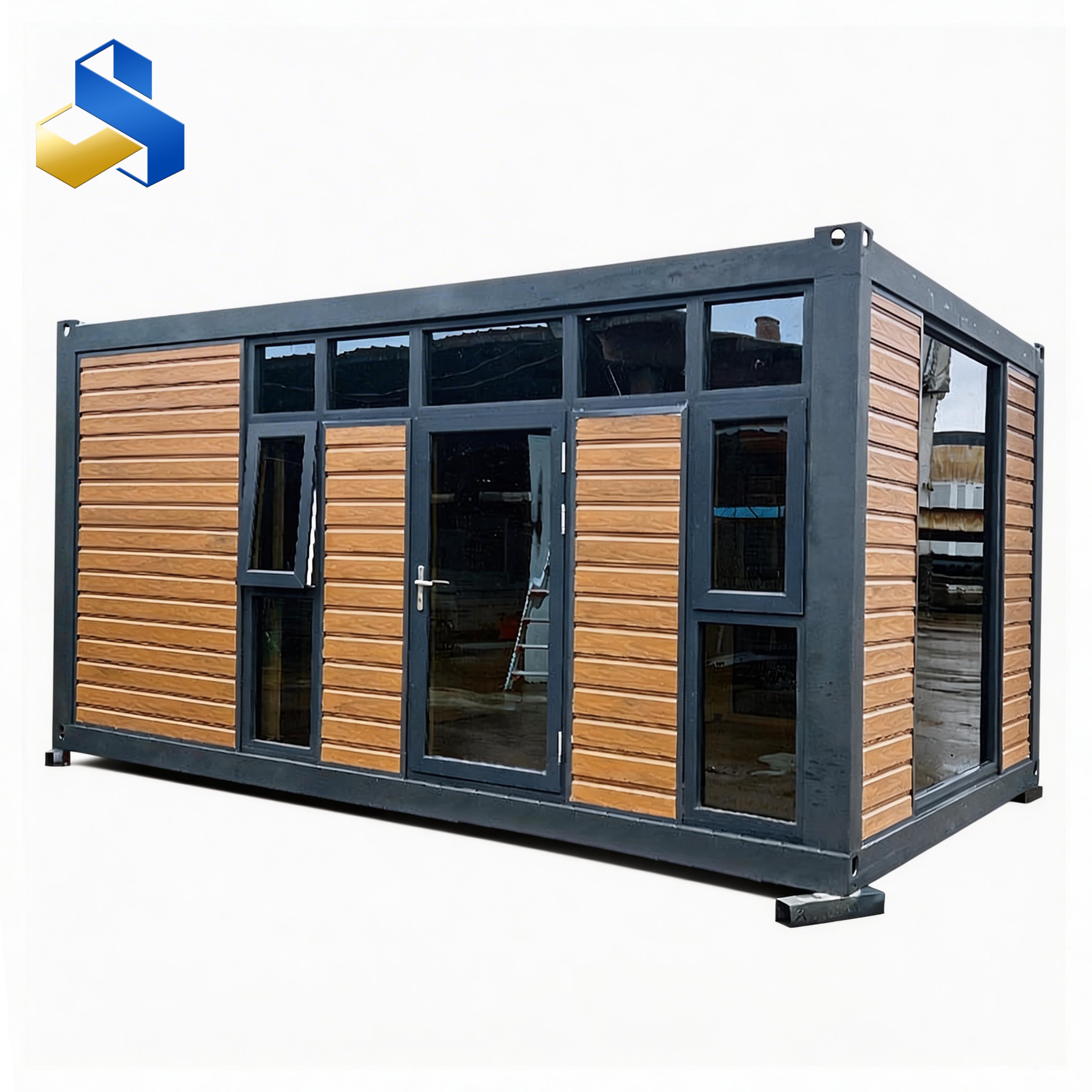 Wooden prefabricated foldable container houses