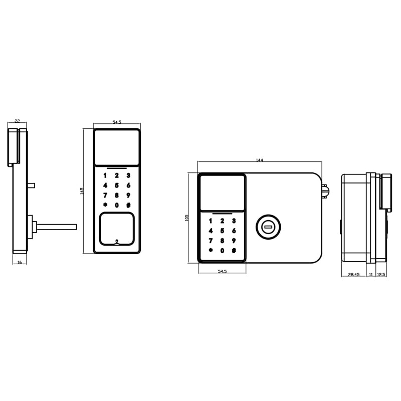 J12 IP67 Waterproof Dual-Sided Bullhead Smart Lock