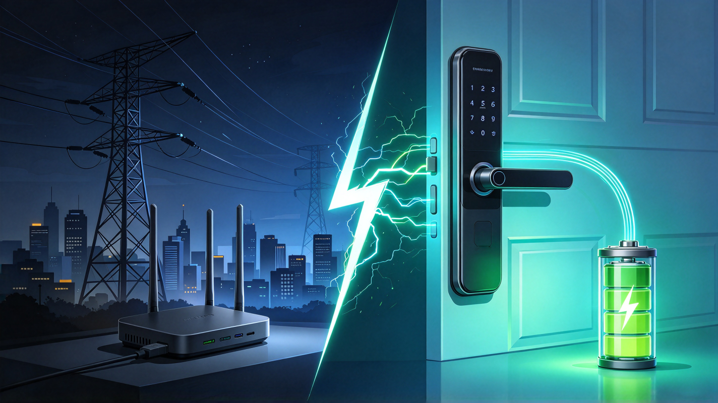 Do smart locks function properly during a power or network outage?
