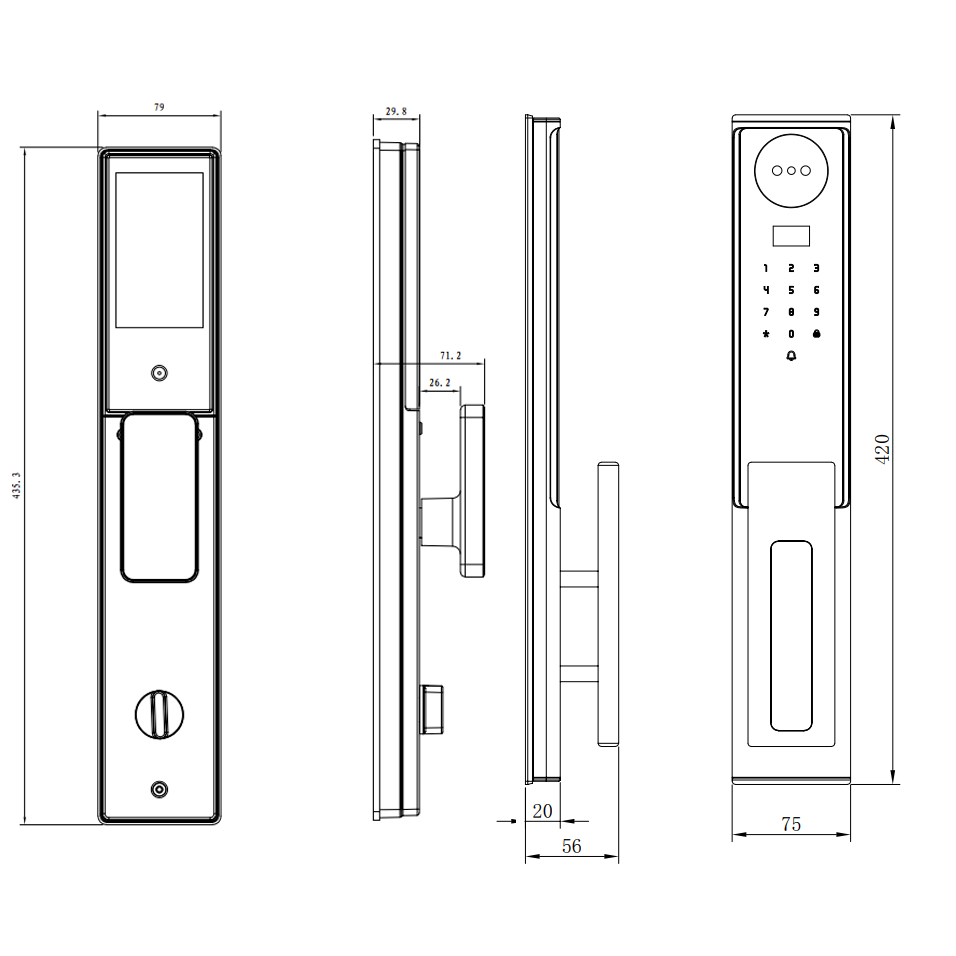 Khóa thông minh cửa vào J16 chống nước IP66