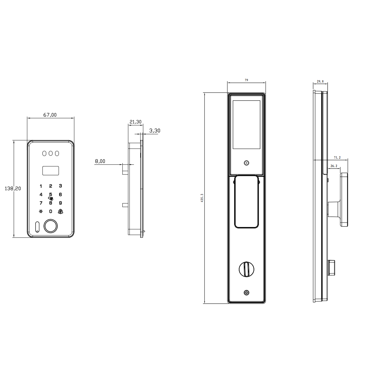 X3 IP66 Waterproof Recessed-Mounted Smart Lock