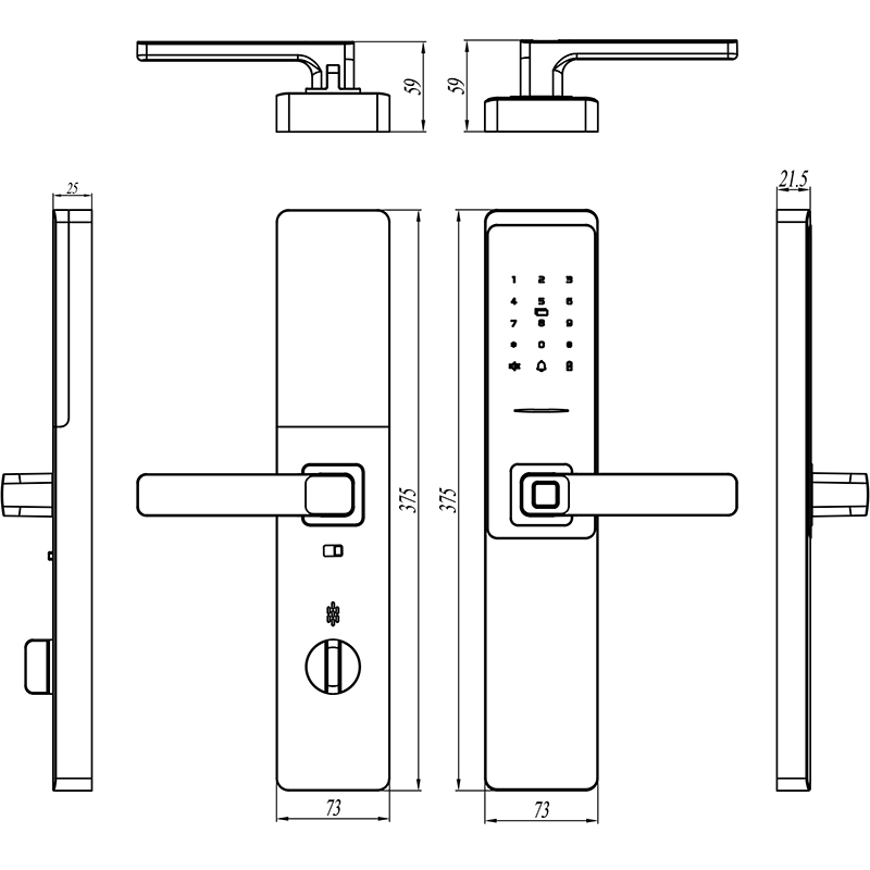 A06 Semi-automatic IP66 Waterproof Entry Door Smart Lock