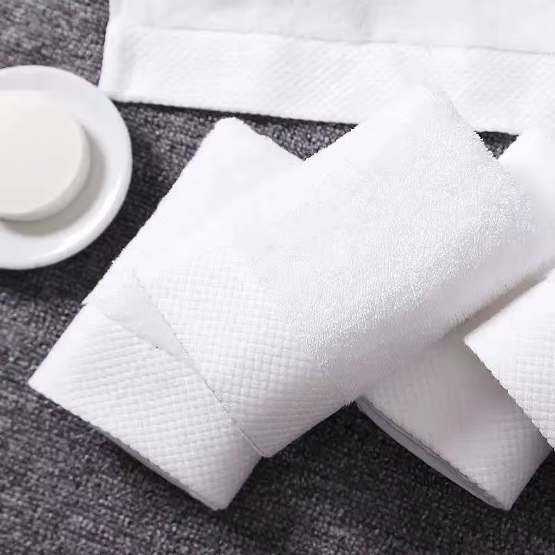 Custom Logo Luxury 16S Platinum Satin 100% Cotton Bath Towel Sets Spa Hotel Face Towel Solid Color Towel Set details