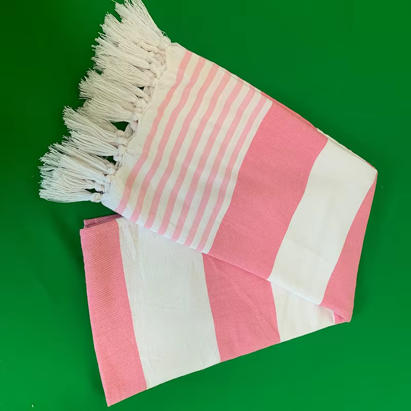 Wholesale Compressed Plain Polyester Cotton Striped Quick-Dry Turkish Beach Towel factory