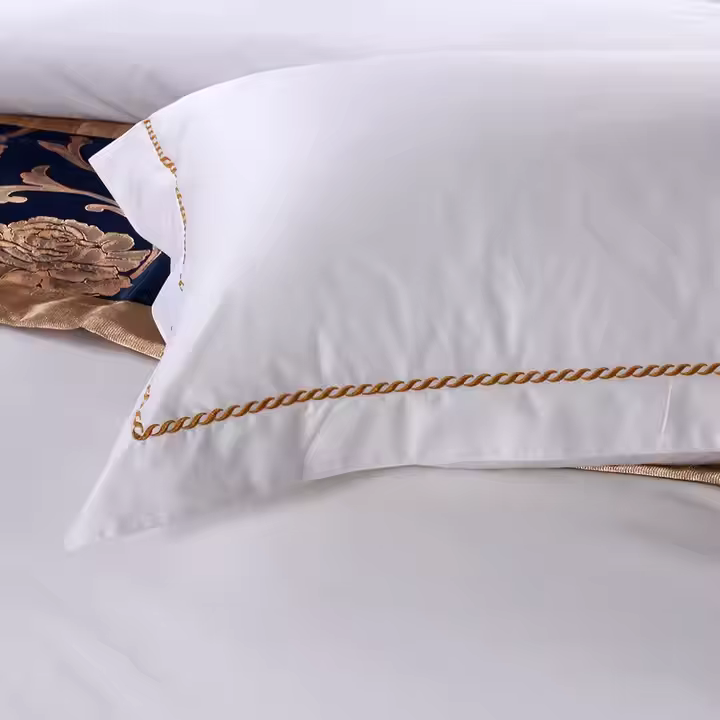 Luxurious Woven Cotton Hotel and Home Plain Style Duvet Covers Pillow Cases & Flat Bed Sheet Bedding Set details