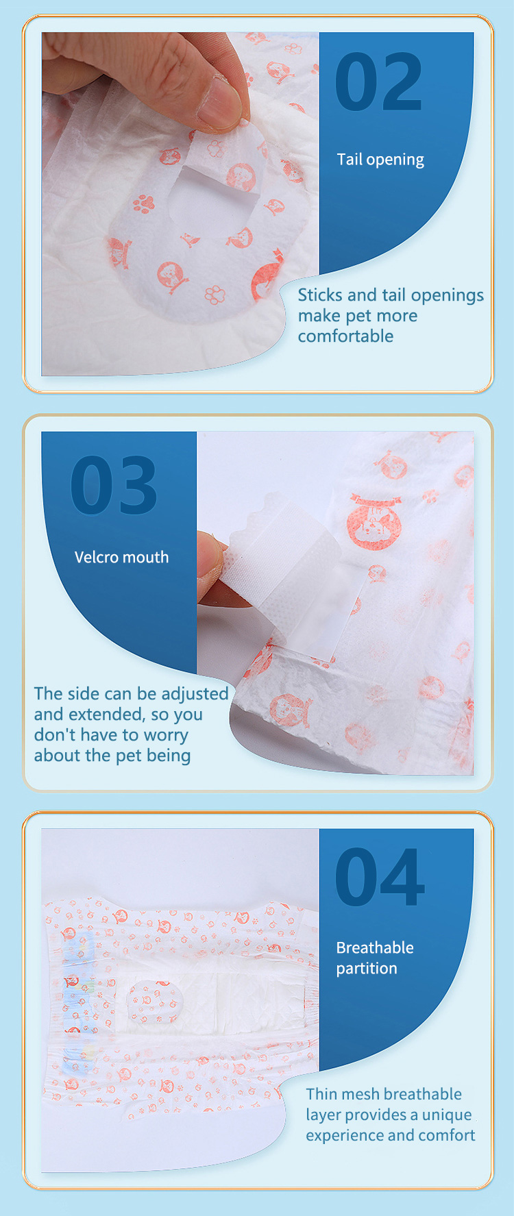 Female dog diaper details