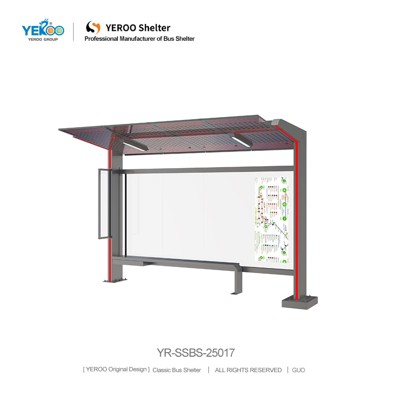 Наружная солнечная автобусная остановка - YR-SSBS-25017