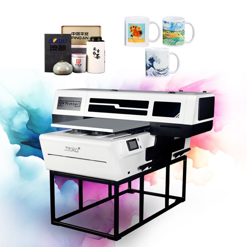 XT-6090W 60*90cm 3 XP600 UV Flatbed Printer 8-Color Varnish Cylinder Custom Print Equipment