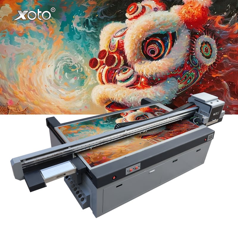 XT-2513 Industrial UV Flatbed Printer 2500 × 1300 mm | 4 Epson Printheads | W+CMYK+V 6-Color | Multi-Material Direct Printing