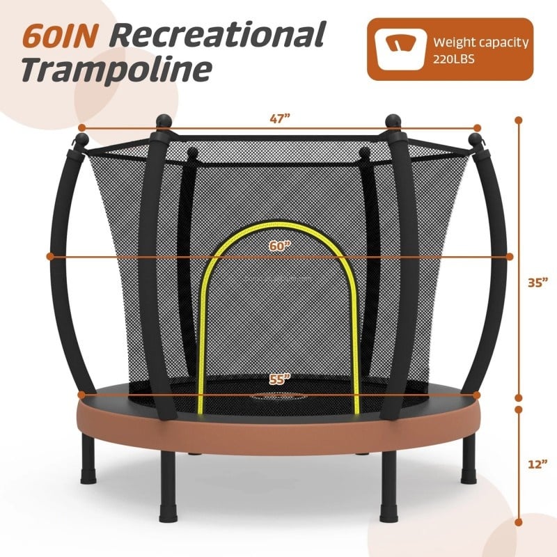 Zoshine Mini Bungee Jumping Trampoline for Kids with Inside Safety Net