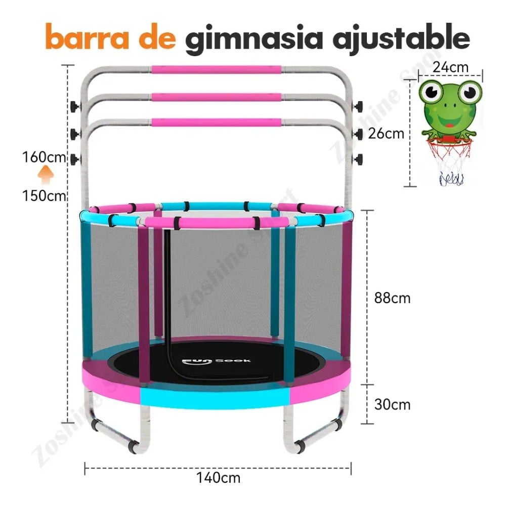 Zoshine Kids' Trampoline for Children with Springs and Safety Net Indoor Play
