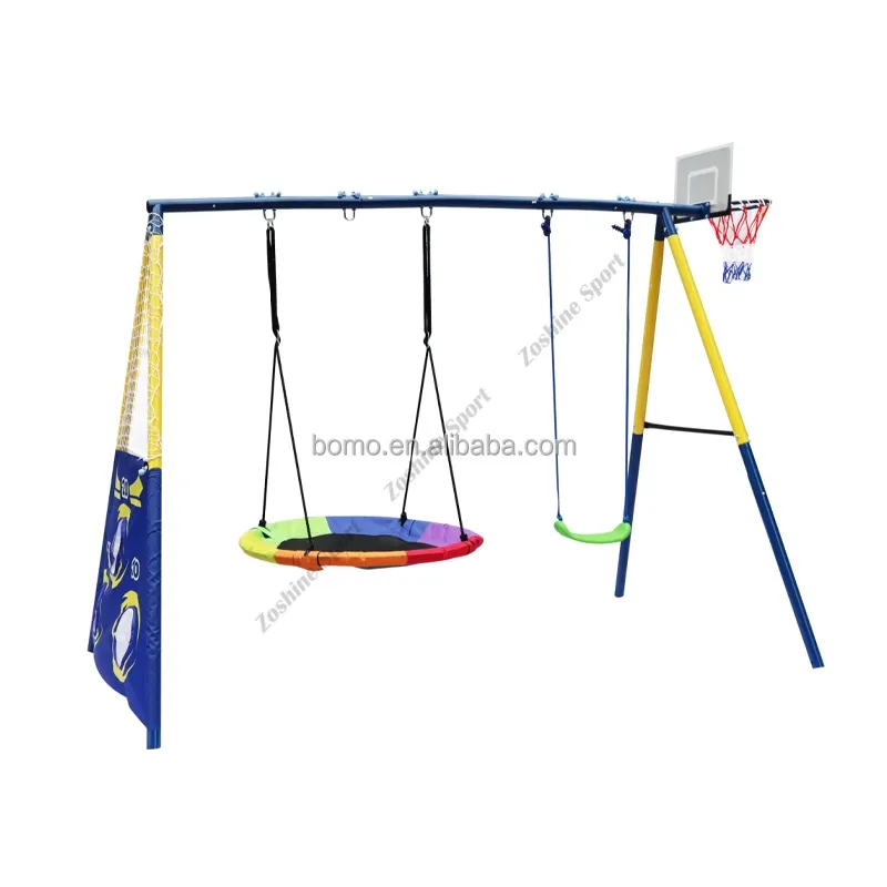 Zoshine Portable Toddler Swing Set Galvanized Steel Indoor/Outdoor Kindergarten & Home Play Equipment for Kids