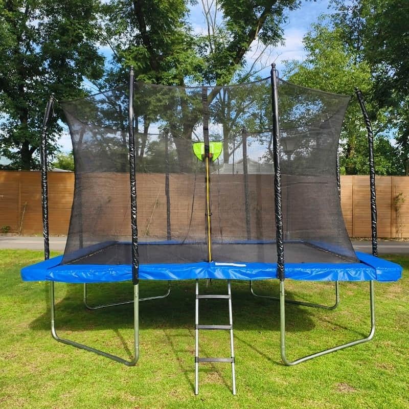 Zoshine 10x12FT Rectangle Outdoor Trampoline with Safety Net for Kids & Family