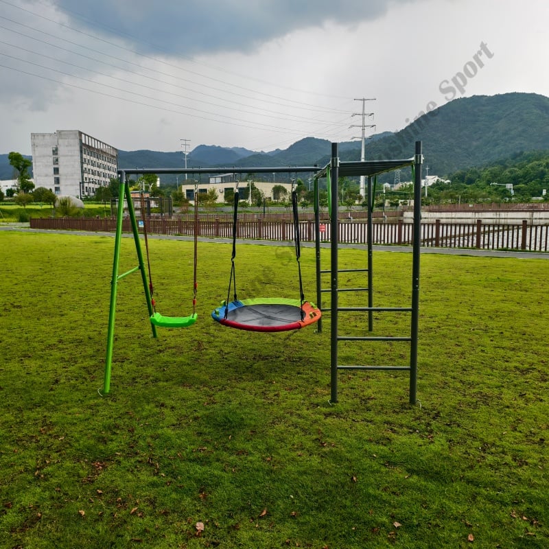 Zoshine Galvanized Steel Kids Climbing Frame with Swing Outdoor Garden Play for Family