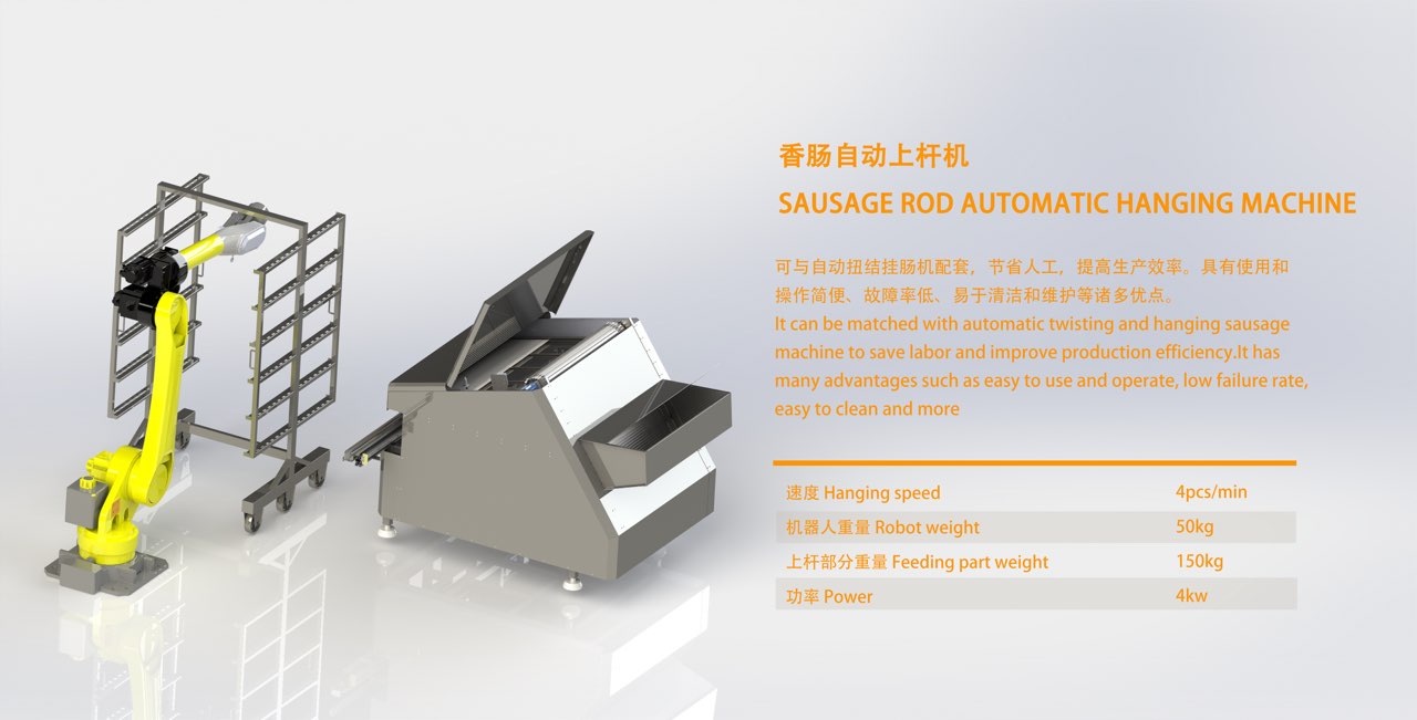 Automatic loading system for smokehouse trolleys