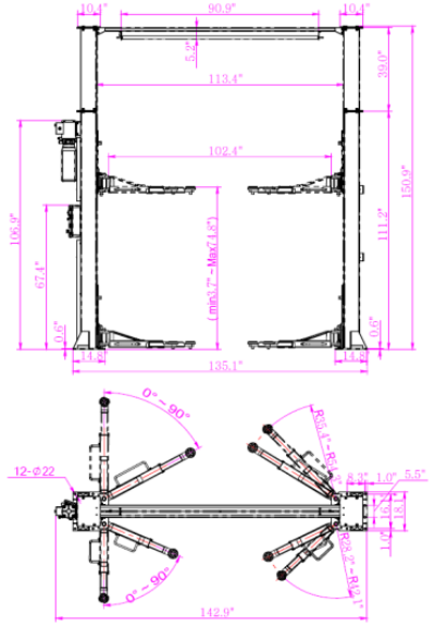 two post clear floor electrical release TP-2PCLE inch size.png