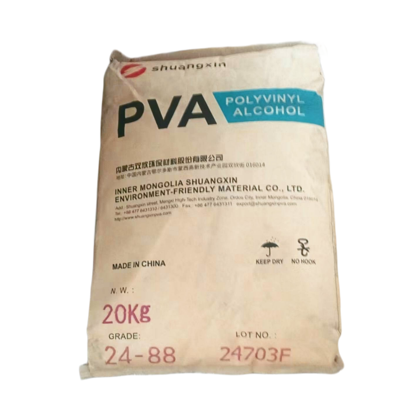 Shuangxin PVA 24-88 og PVA 088-50 ((BP-24 og PVA 224 og PVOH 44-88)