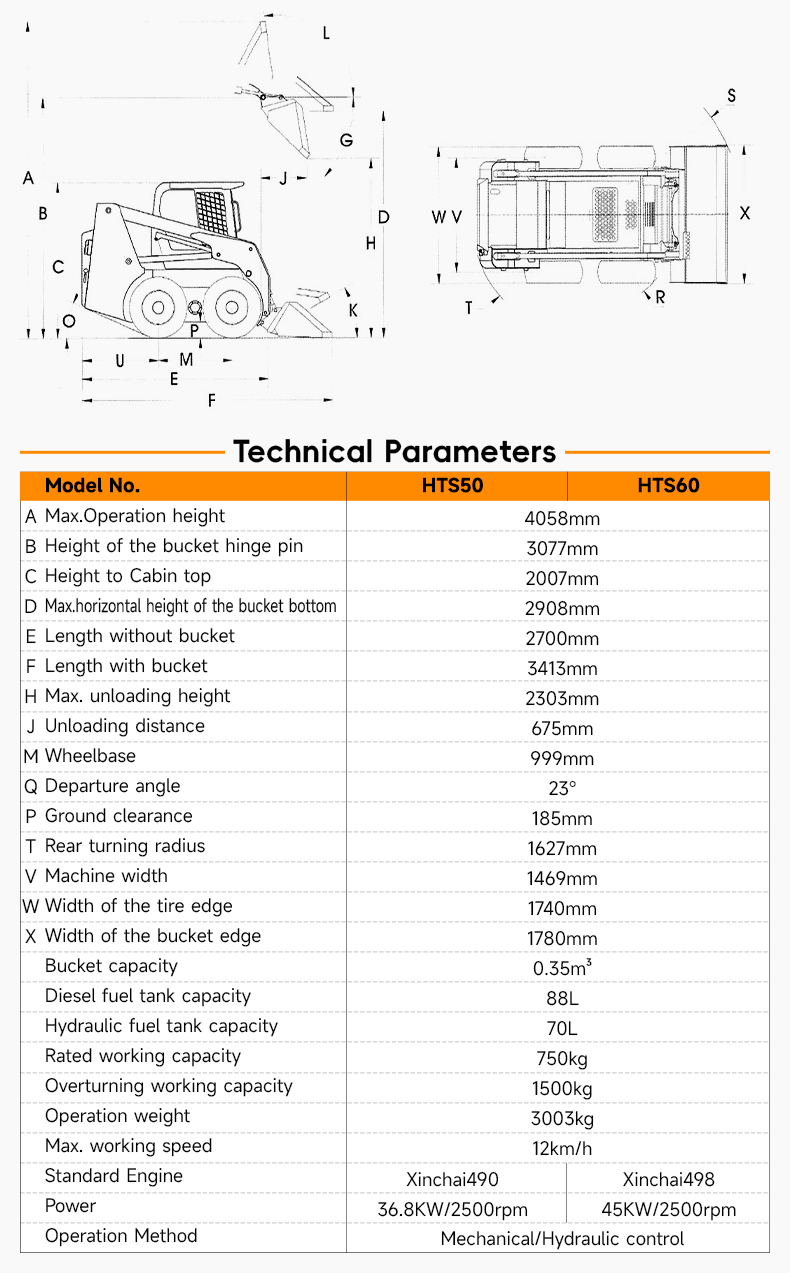 HTS50 Mini Skid Steer Loader